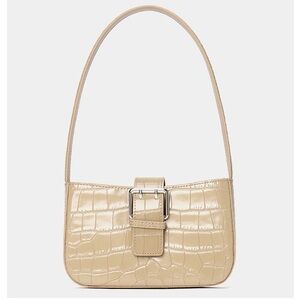 Vintage White Crocodile Buckle Crossbody Alligator Shoulder Purse Mini Bag